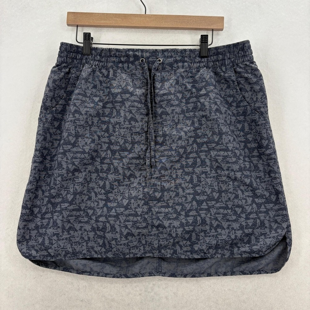 Duluth Go Go Skort Womens Large Gray Geometric Print Lined Pockets Stretch Golf